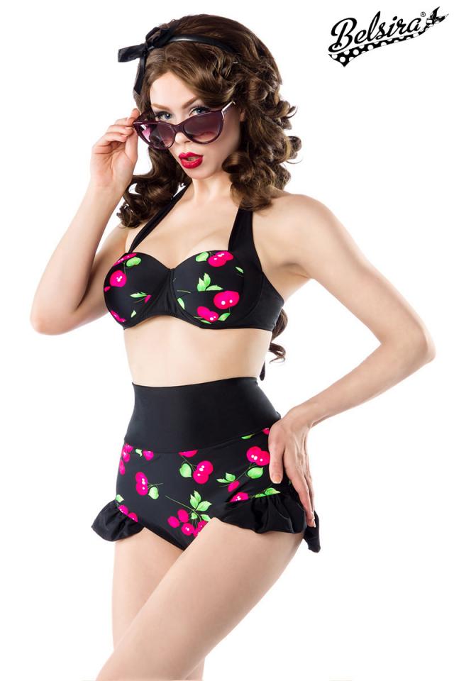 Pink bra top with cherry pattern - Pink