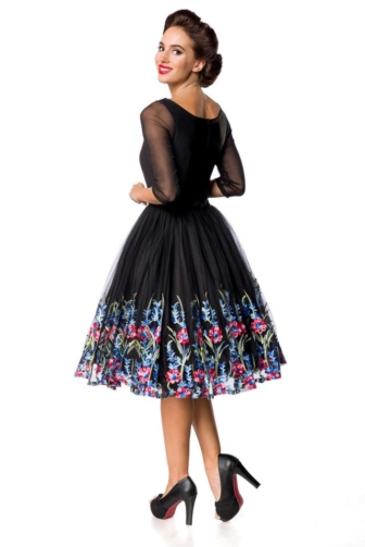 Premium Vintage Swing Dress with Embroidery
