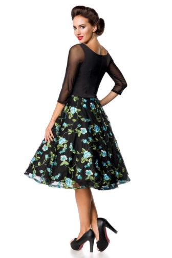 Premium Vintage Swing Dress with Embroidery